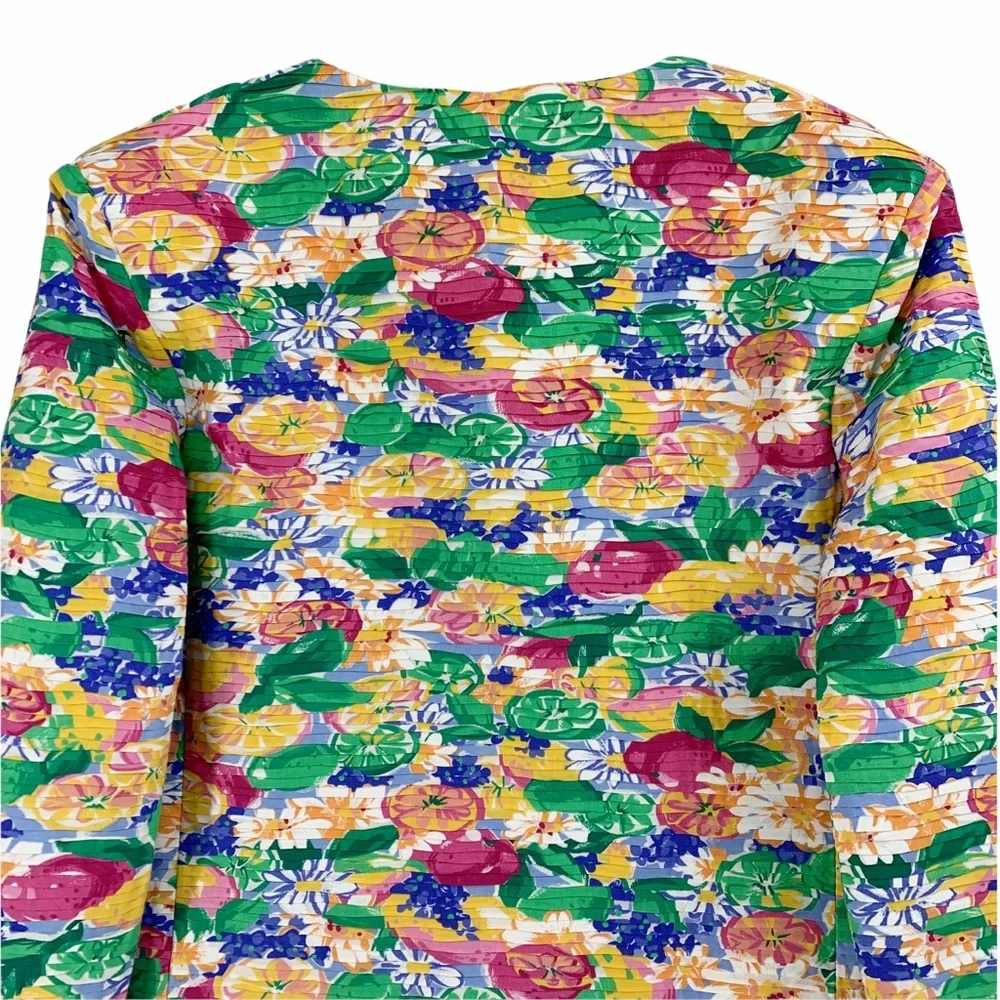 Vintage Margaret Smith Bright and Bold Floral Blazer, Made in the USA - Picture 7 of 12